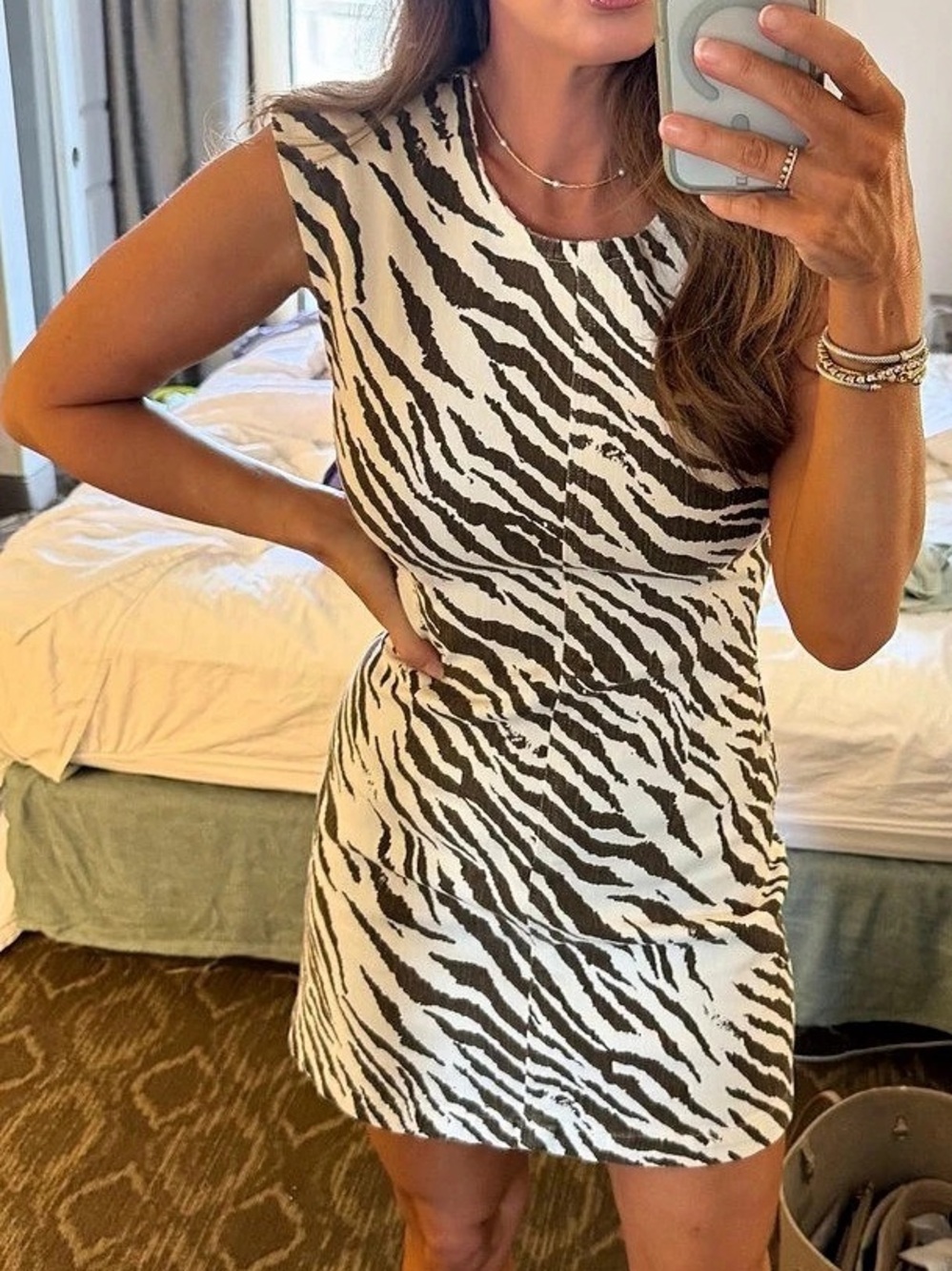 Zebra Print Mini Dress Like New